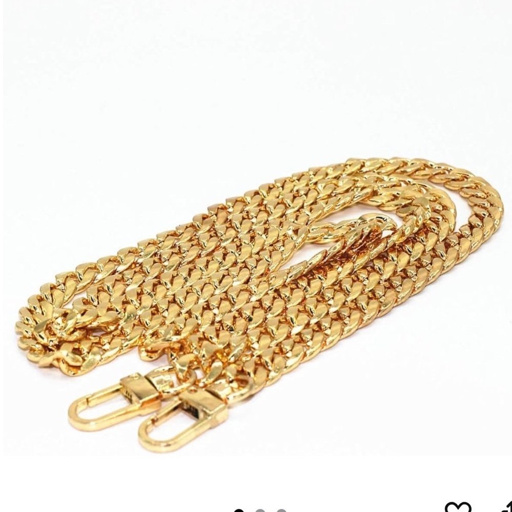 NWT! WEICHUAN 47" Gold Iron Flat Chain Strap with Lobster Claws (Gold)